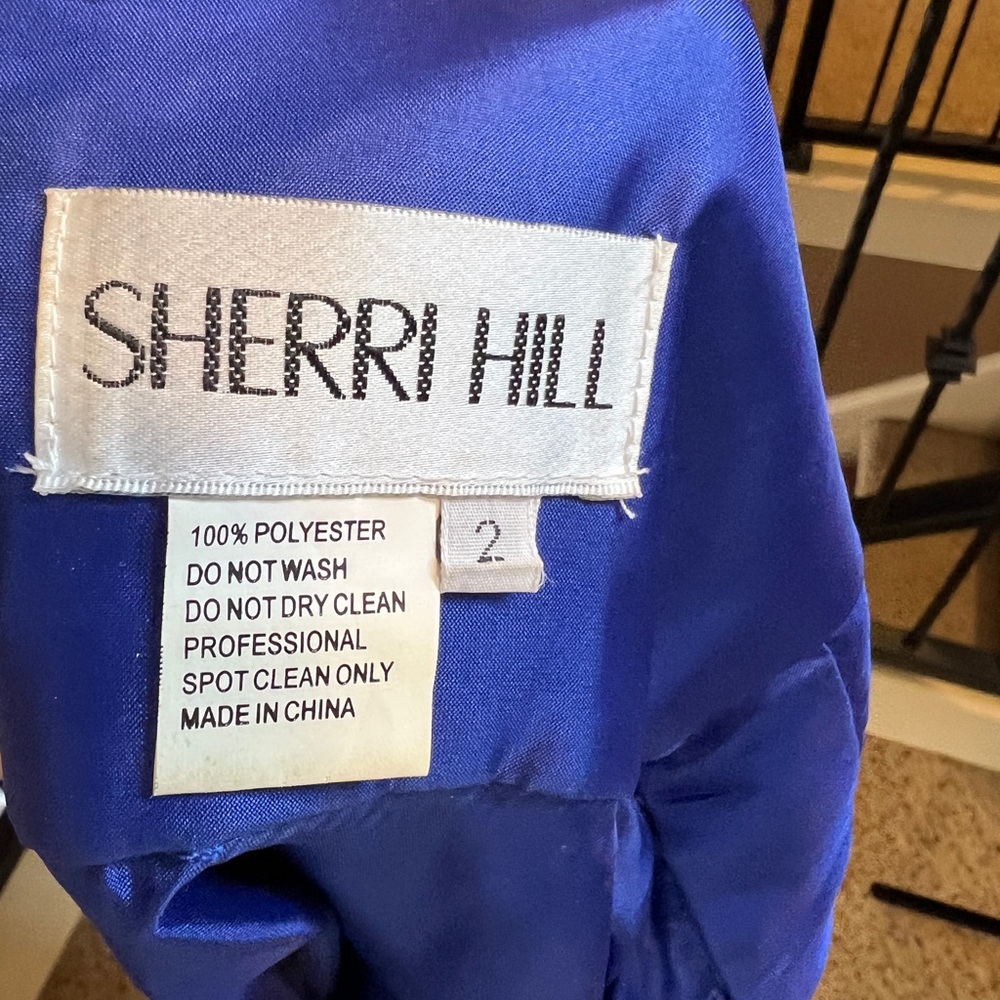 Sherri Hill Royal Blue Sequin Beaded Bodice Prom Formal Dress Size 2 - Picture 5 of 5